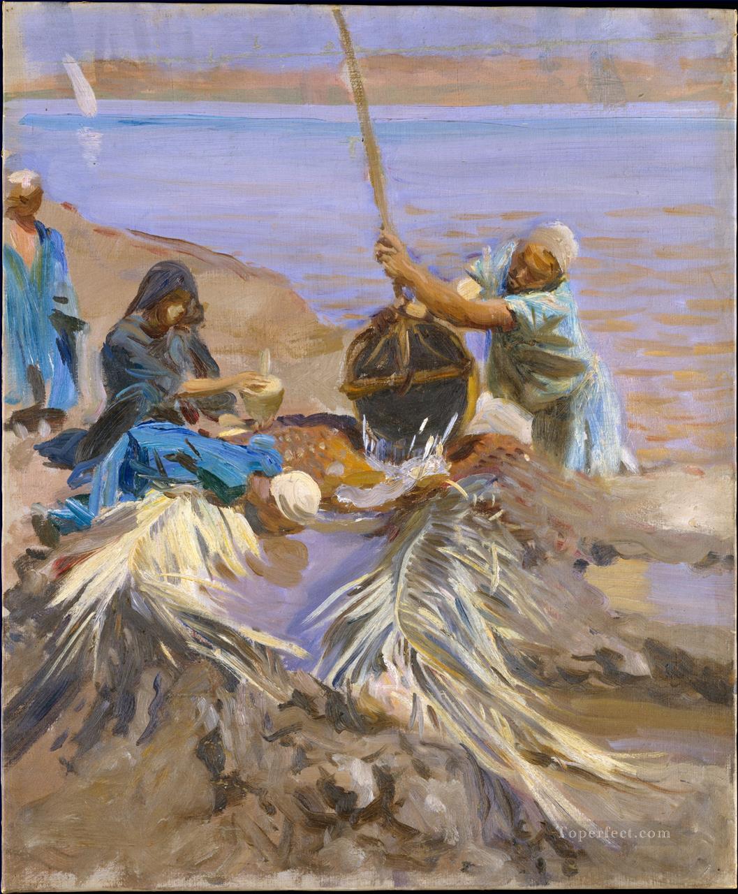 Egyptians Raising Water from the Nile John Singer Sargent Oil Paintings